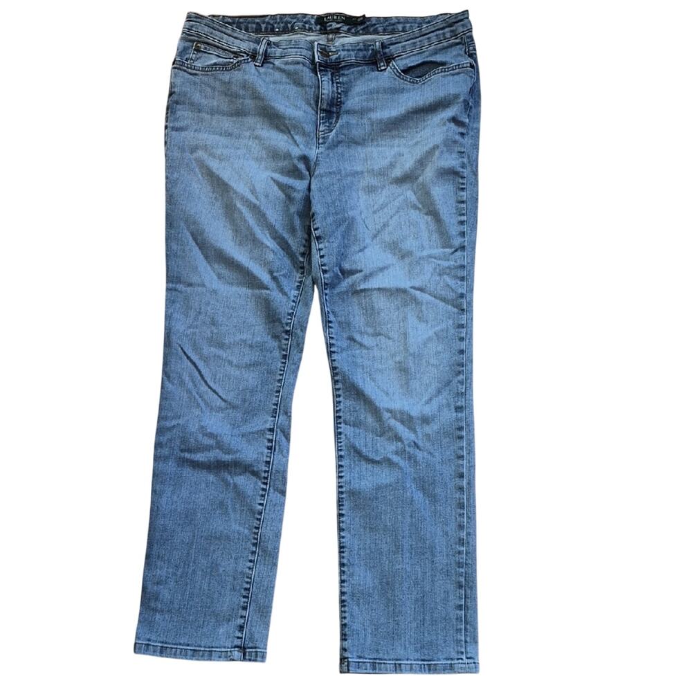 Lauren Ralph Lauren Women's Plus 14W Straight Leg Denim Jeans